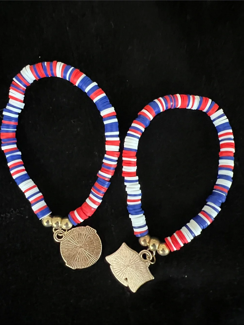 Patriotic Kids Bracelet Set - Red White & Blue USA 250 Charms